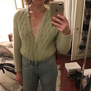 Vintage light green angora sweater